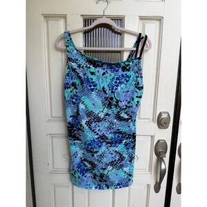 Magicsuit Miraclesuit Women Blue Green Abstract Animal Print Swim Dress Size 14